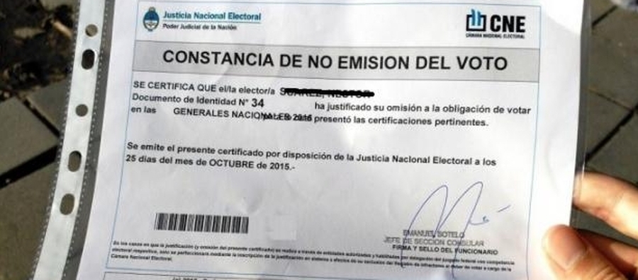 Requisitos para justificar la no emisión del voto