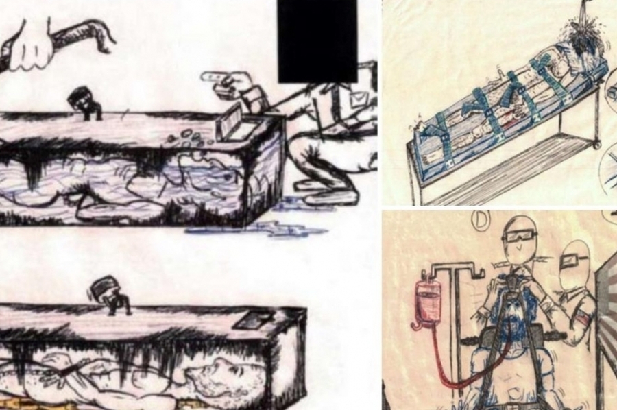 Los escalofriantes dibujos de un preso de Guantánamo: salen a la luz las torturas y los abusos de la CIA