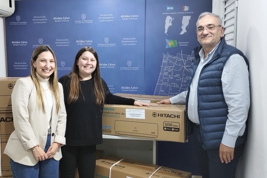 Calvo se reunió con representante del hogar de ancianos de San Vicente e hizo entrega de equipamiento
