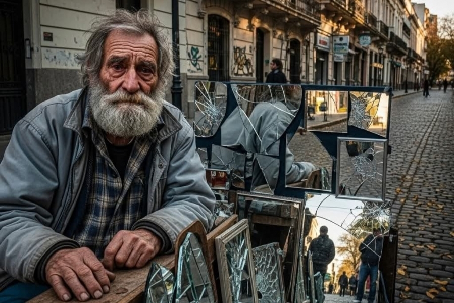 El hombre que vendía espejos rotos
