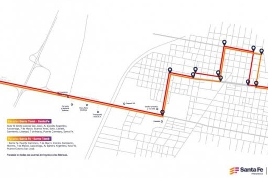 Provincia habilita la nueva línea de colectivos “C Azul Ruta 19” para el corredor industrial de Santo Tomé