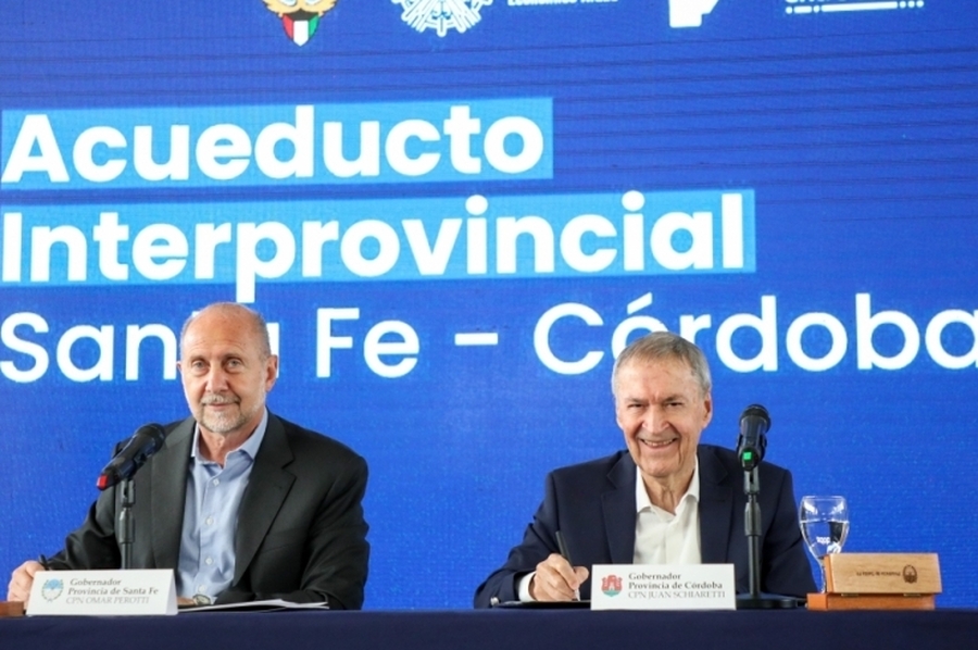 Perotti y Scharetti anunciaron el llamado a licitación para la construcción del acueducto interprovincial Santa Fe - Córdoba