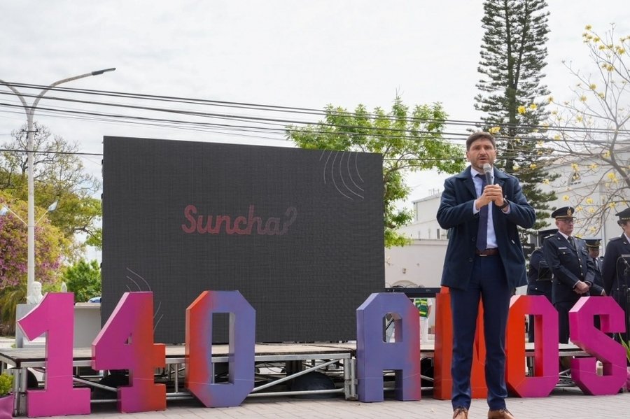 El gobernador Pullaro participó del acto por el 140° de la ciudad de Sunchales