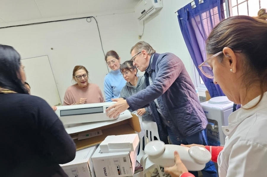 Borla recorrió obras en espacios públicos y entrregó equipamiento a instituciones del departamento