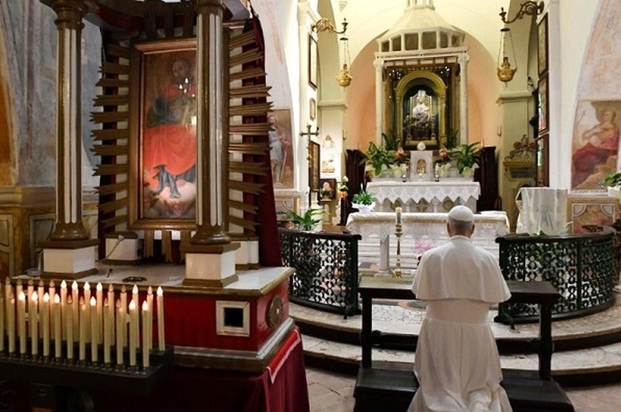 León XIV visitó el santuario de Mentorella, el lugar favorito de Juan Pablo II