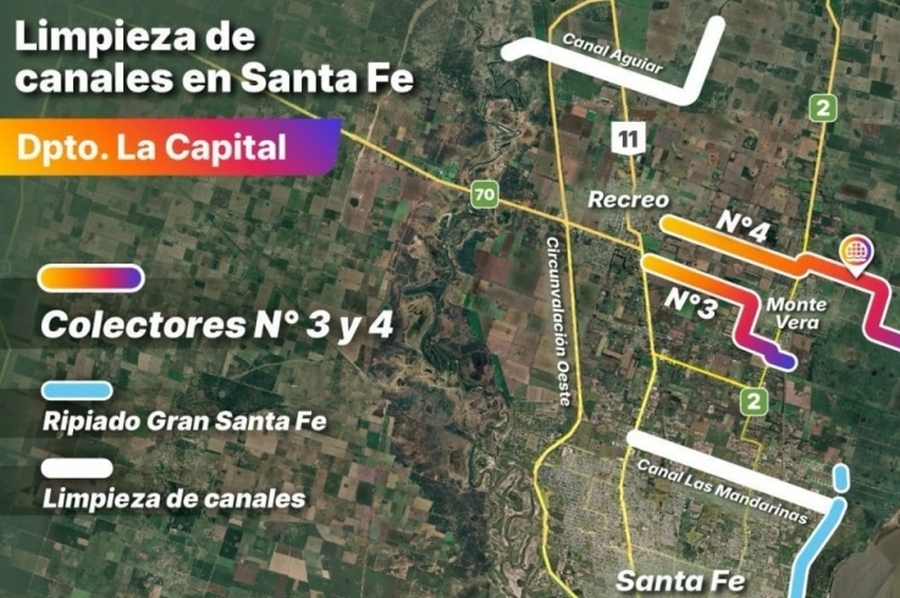 La Capital: Provincia refuerza obras hídricas para optimizar la salida del agua tras lluvias intensas