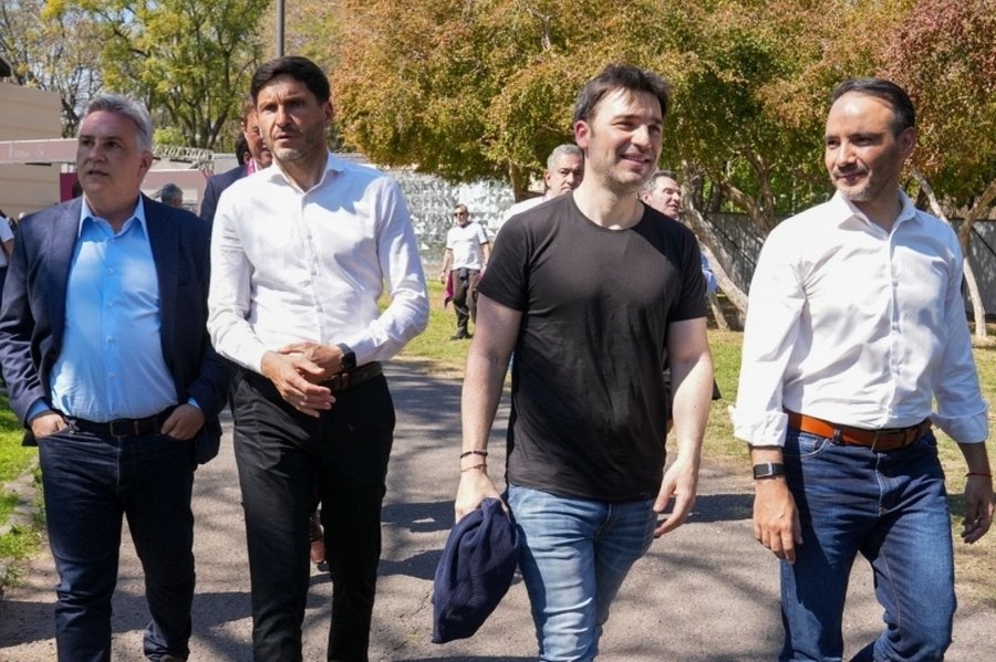 Juegos Suramericanos: Pullaro recorrió junto a Llaryora, Valdés y Torres instalaciones deportivas y el predio del Fan Fest en Rosario