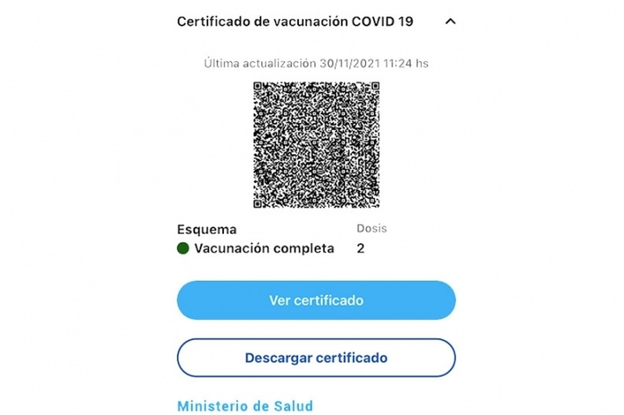 Habilitan la descarga del certificado digital de vacunación