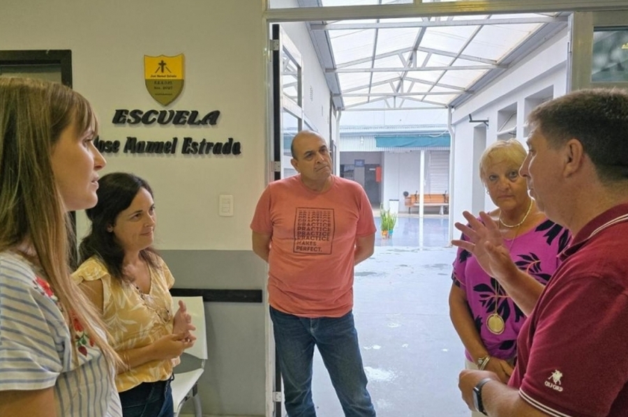 Pirola y Van Strate visitaron la Escuela José Manuel Estrada y analizaron mejoras en infraestructura