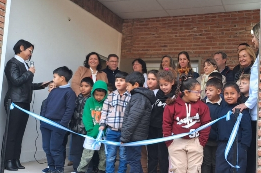 Borla destacó la inauguración de la séptima aula en el departamento San Justo