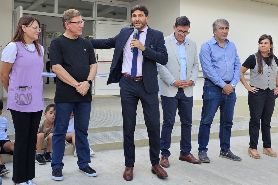 Borla destacó la presencia de Pullaro y sus Ministros en la inauguración del edificio del Jardín 220 de San Justo