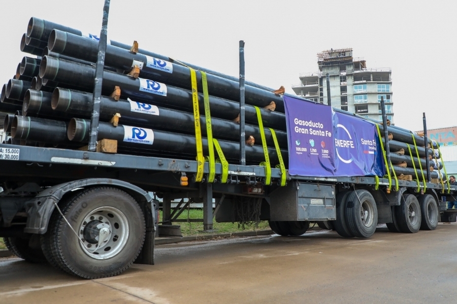 Gasoducto Gran Santa Fe: Llegaron los materiales para dar inicio a la obra