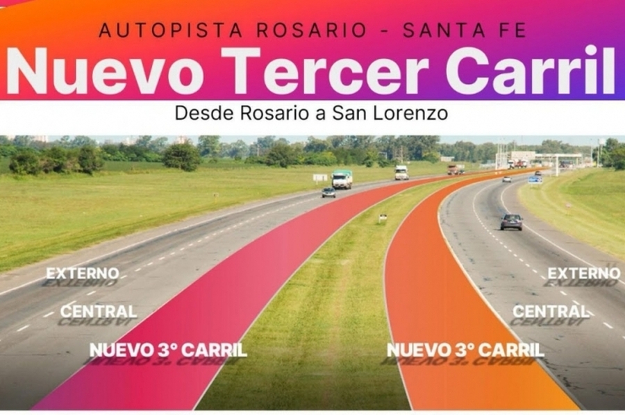 Provincia da inicio a la obra del tercer carril de la Autopista Rosario-Santa Fe