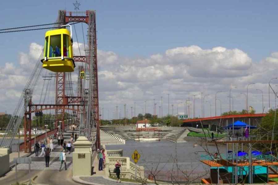 Un arquitecto local propone un anfiteatro y una aerosilla para el Puente Colgante