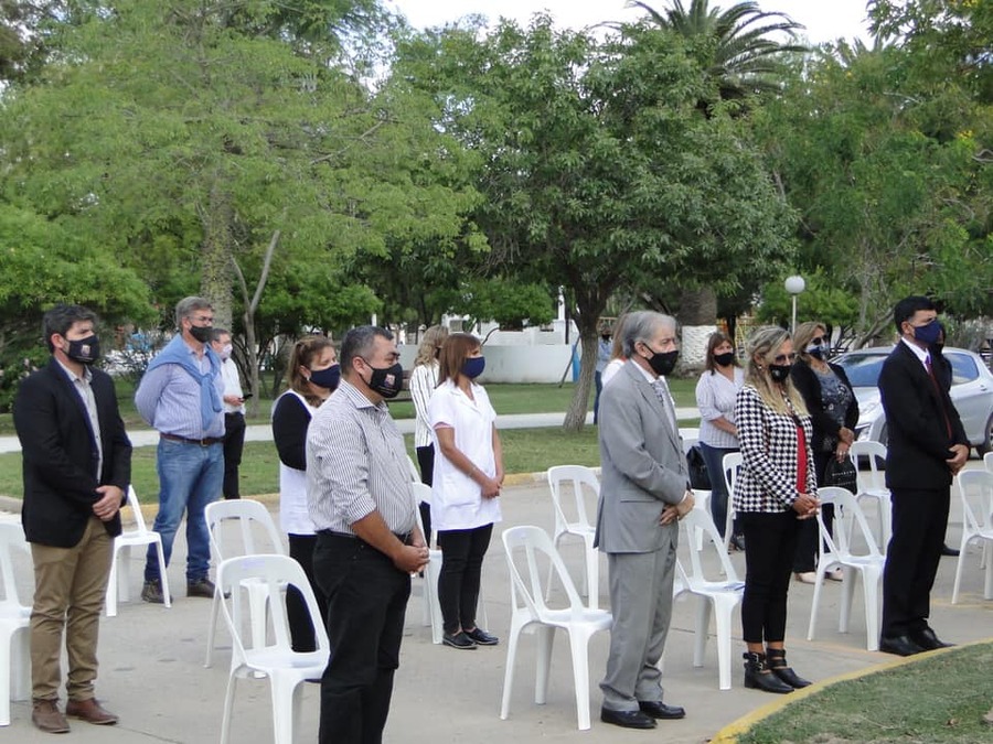 Gramajo participó de la presentación de la obra El Abrazo en Tostado